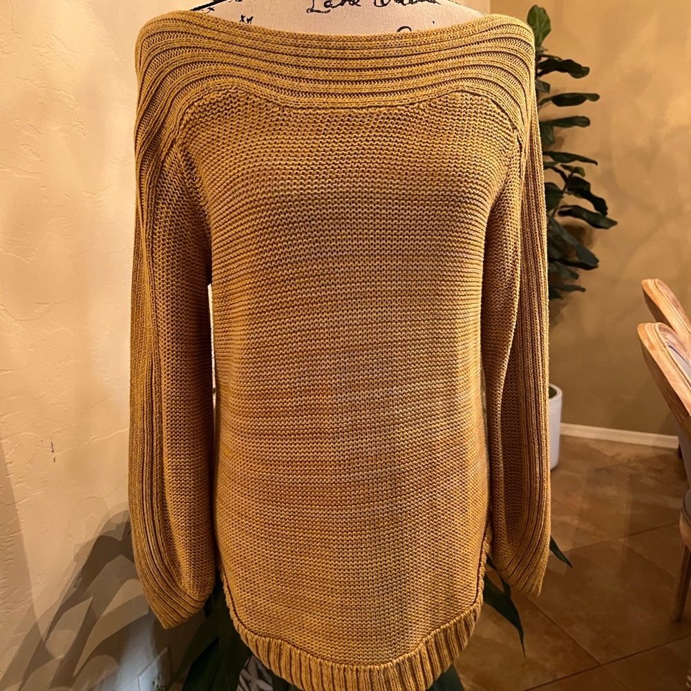 Anthropologie gold sweater